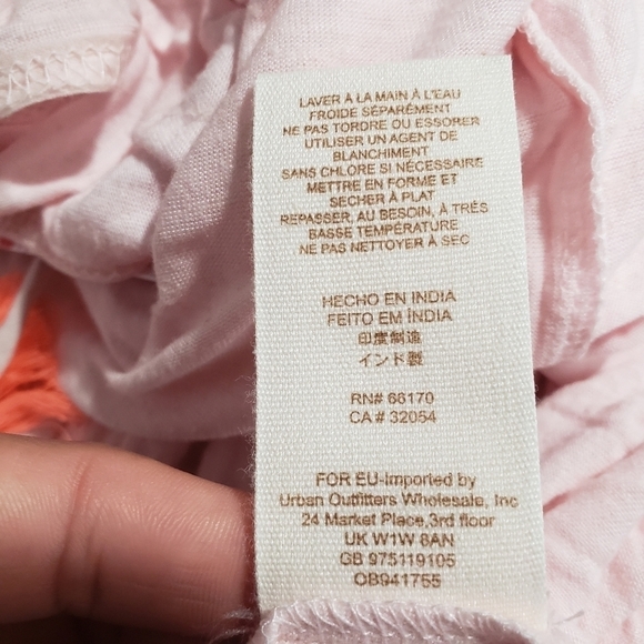 Free People Pink Floral Mist Combo Tunic Top / Dress  Size Small - Picture 10 of 12